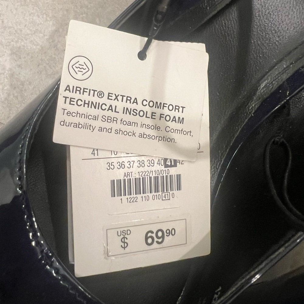 Zara Women's Dark Blue Patent Block Heels - Picture 5 of 6
